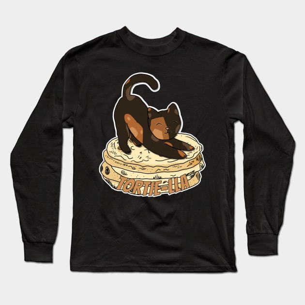 Tortie Pun: Tortilla Long Sleeve T-Shirt by nonbeenarydesigns